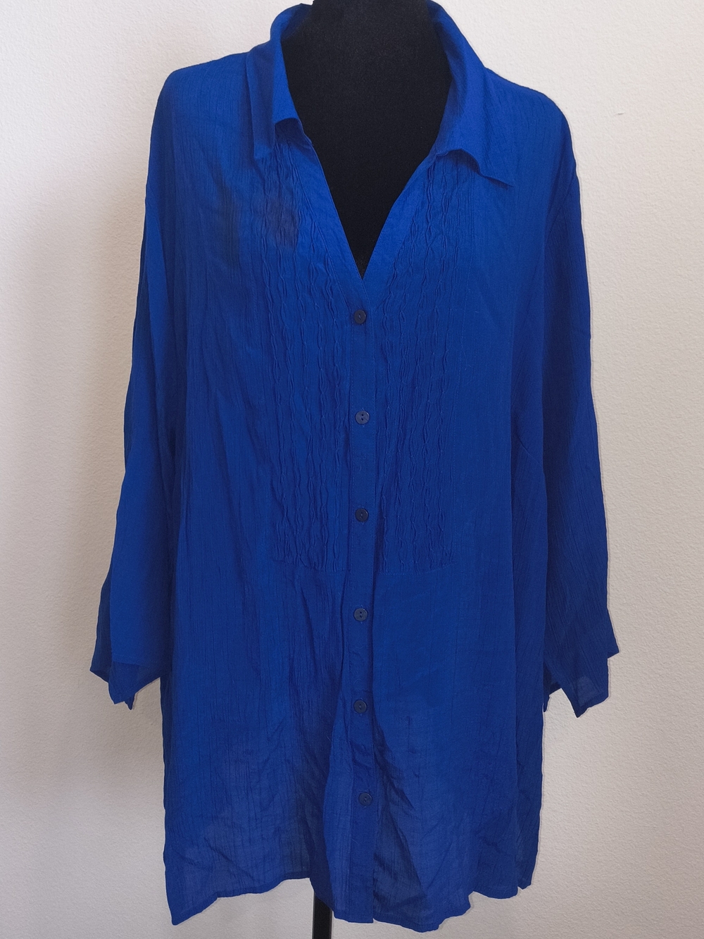 Catherines Royal Blue Casual Button-Down Shirt 3X